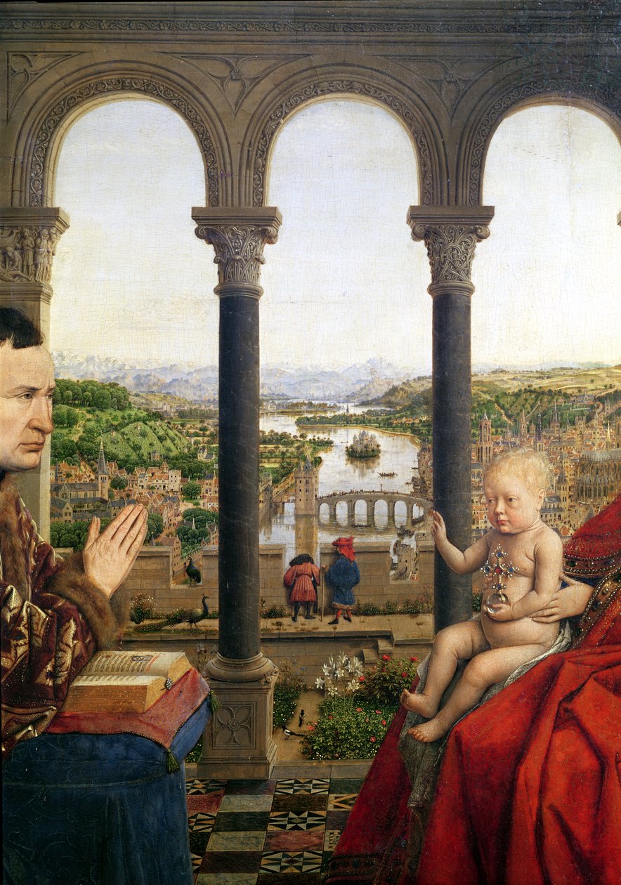 La Vierge de Chancelier Rolin, (détail) c.1435 - Jan van Eyck