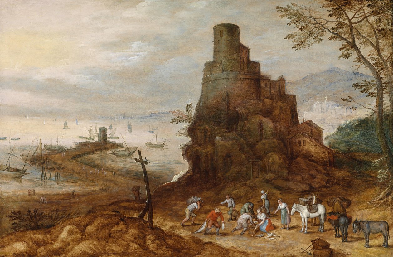 Paysage côtier avec la tombe des Scipions - Jan Brueghel the Younger