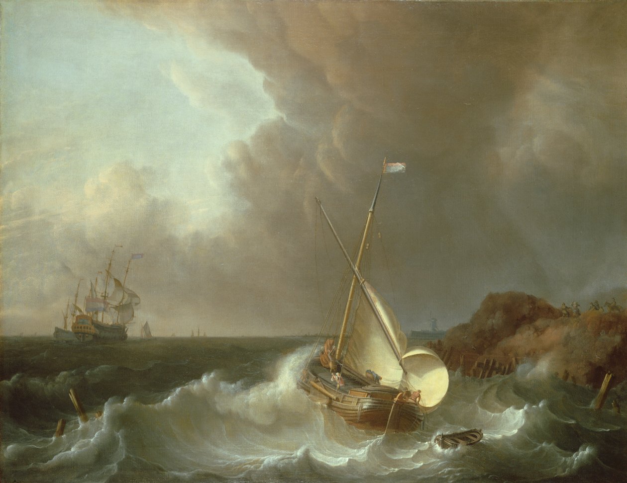 Galion dans des mers orageuses - Jan Claesz Rietschoof