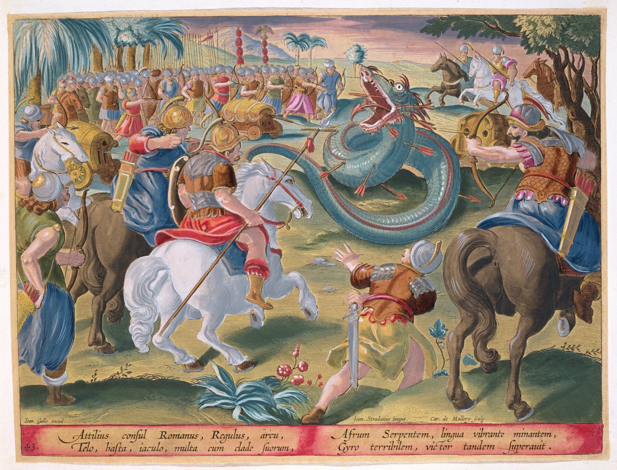 Le Consul romain Atilius soumet le serpent africain, planche 42 de 