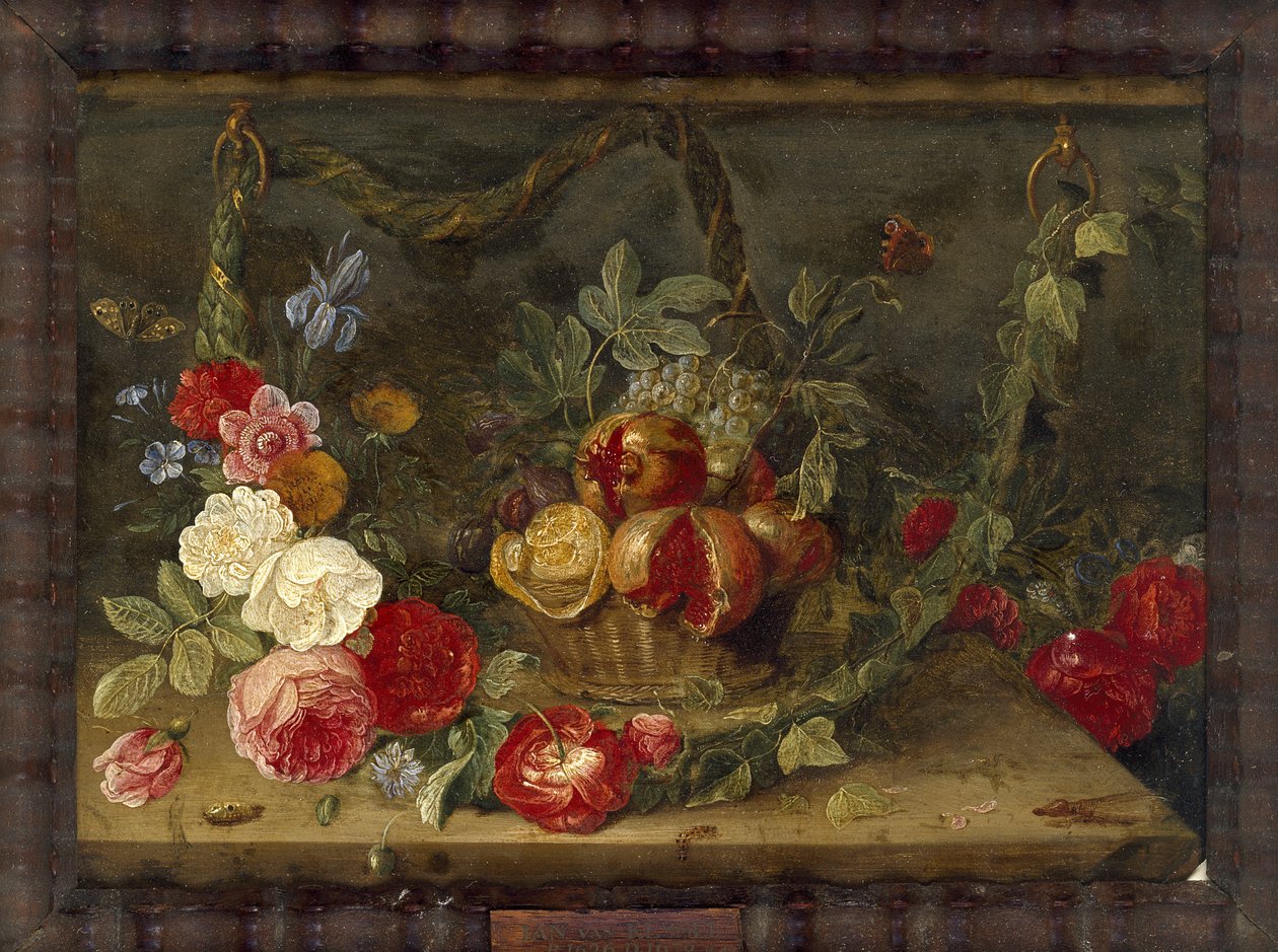 Composition de nature morte décorative avec un panier de fruits - Jan van Kessel the Elder