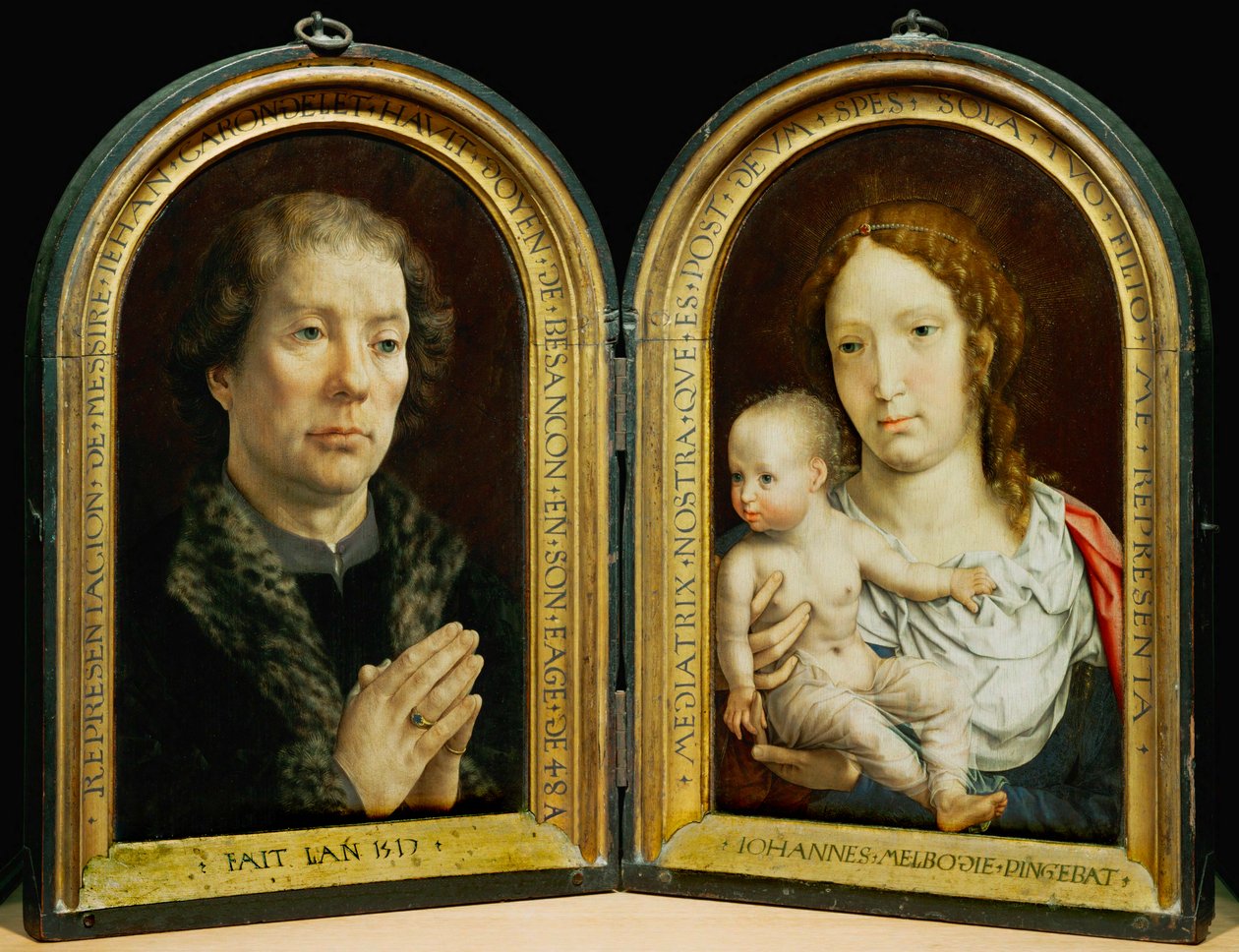 Diptyque de Carondelet. À gauche : Jean Carondelet ... - Jan (c.1472 c.1533) Gossaert