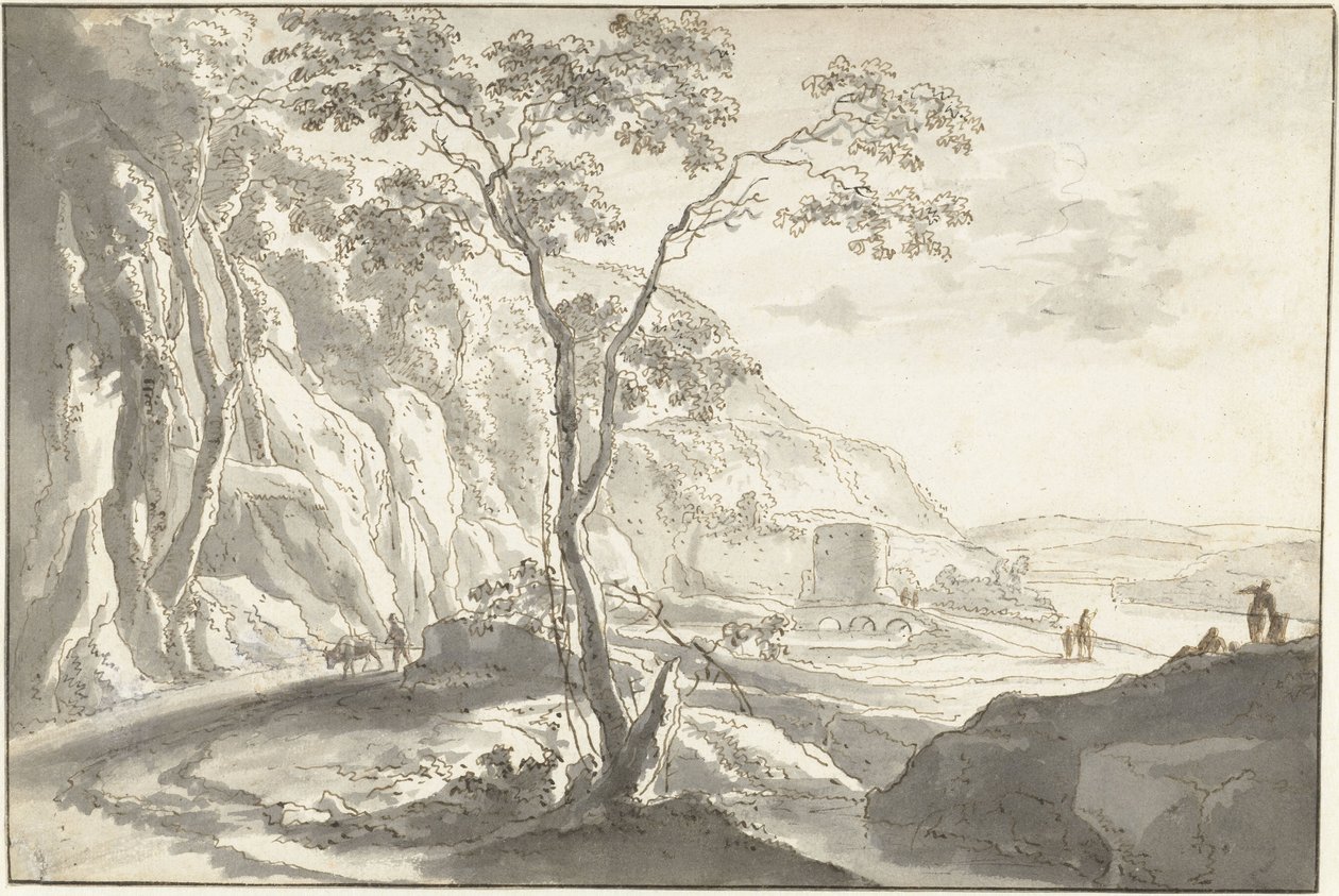 Paysage montagneux avec figures - Jan Both (possibly)