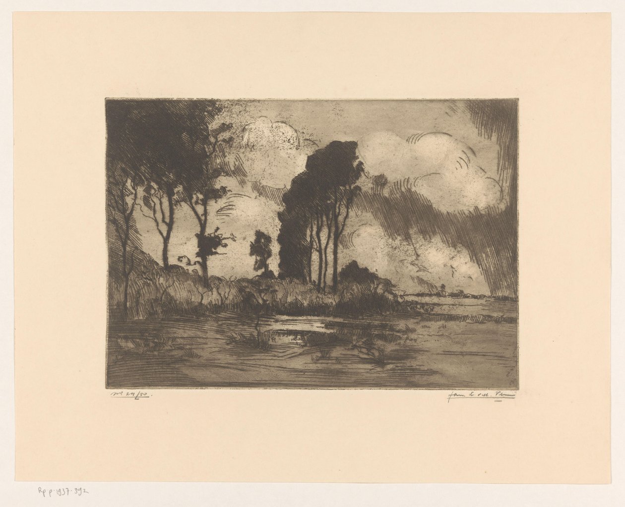 Paysage - Jan C. van der Ven (signed by artist)