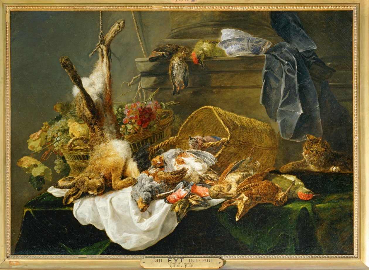 Gibier et fruits, observe par un chat ... - Jan Fyt