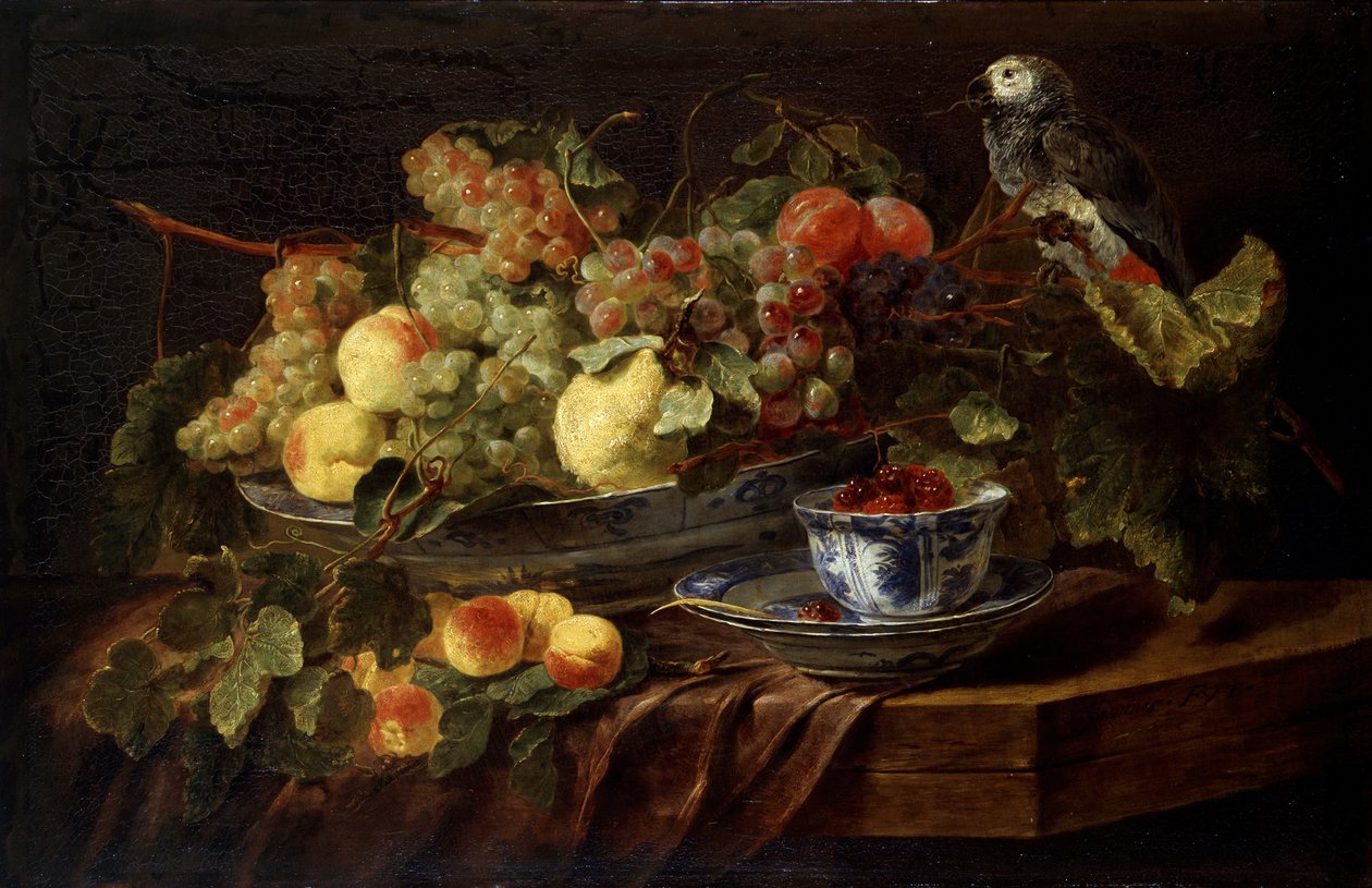 Nature morte avec fruits et perroquet, 1645 - Jan Fyt