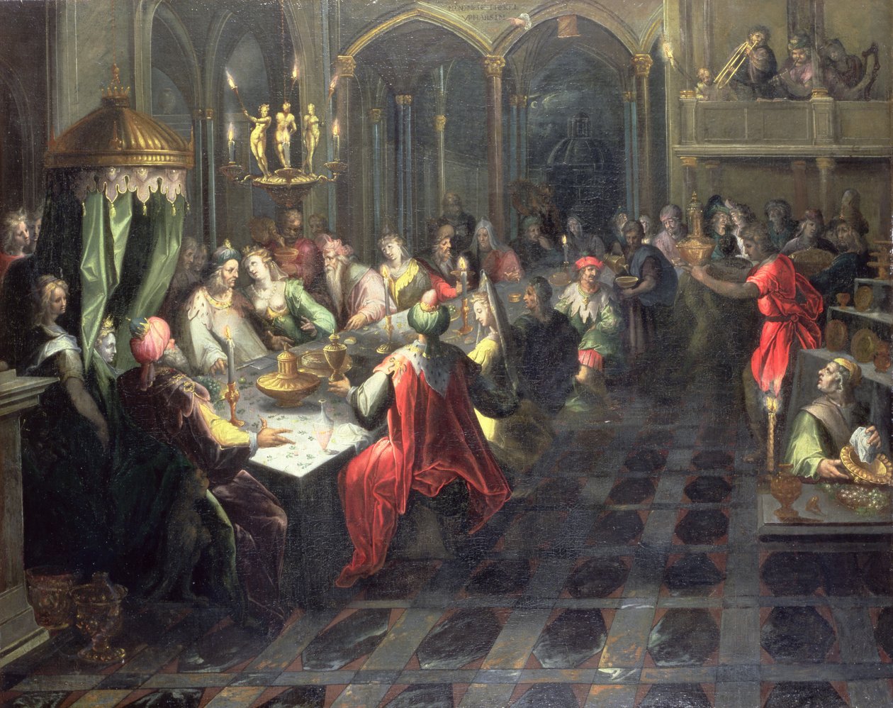 Le Festin de Balthazar, vers 1600 - Jan Harmensz. Mutter