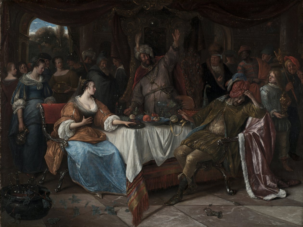 Esther, Assuérus et Haman, vers 1668 - Jan Havicksz. Steen