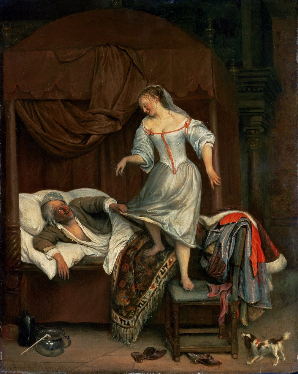 Scène de chambre (panneau) - Jan Havickszoon Steen