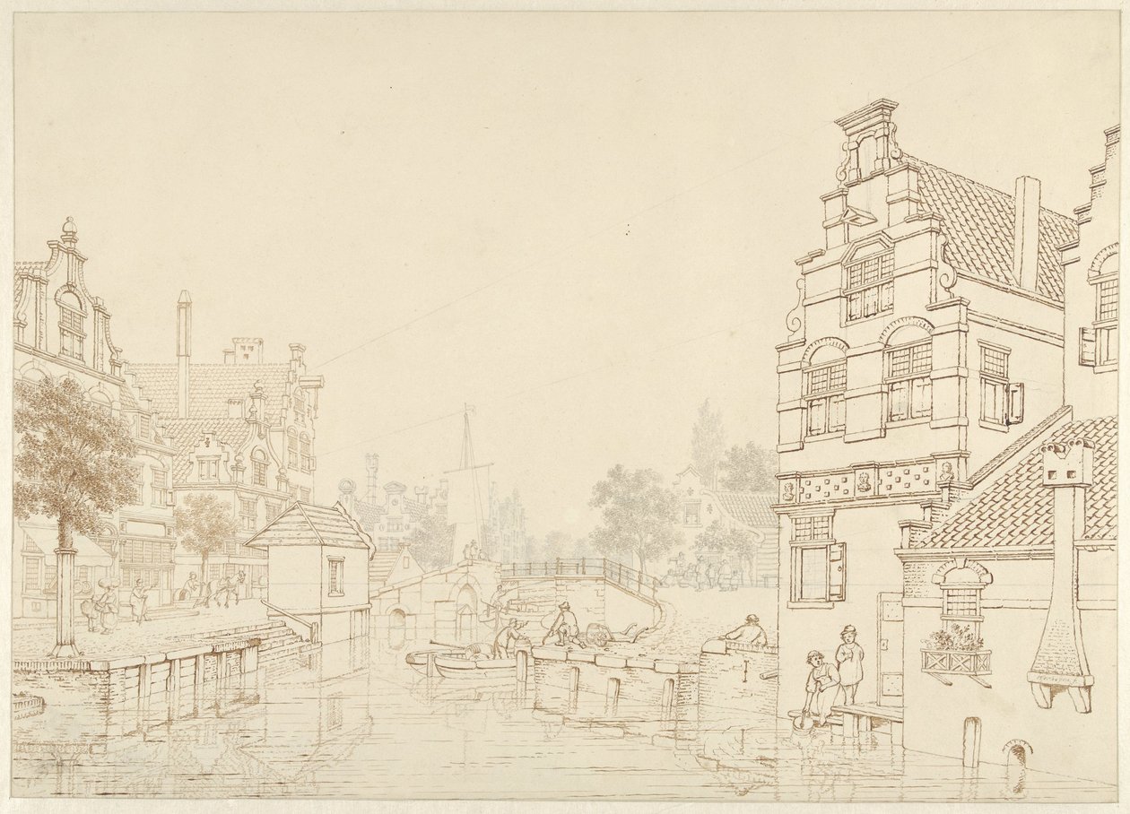 Un canal dans une ville - Jan Hendrik Verheijen