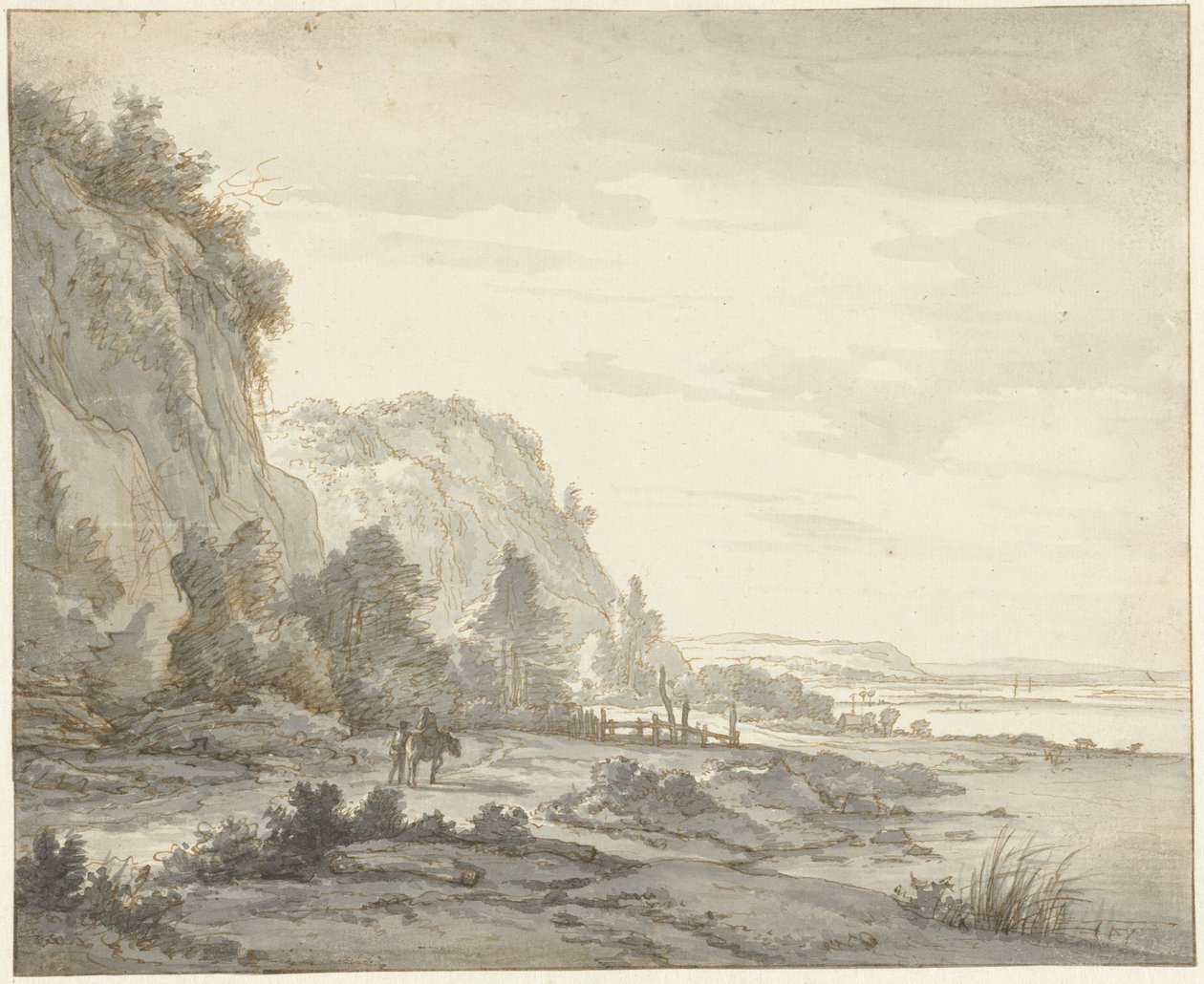 Vallée fluviale large avec des montagnes escarpées - Jan Hulswit