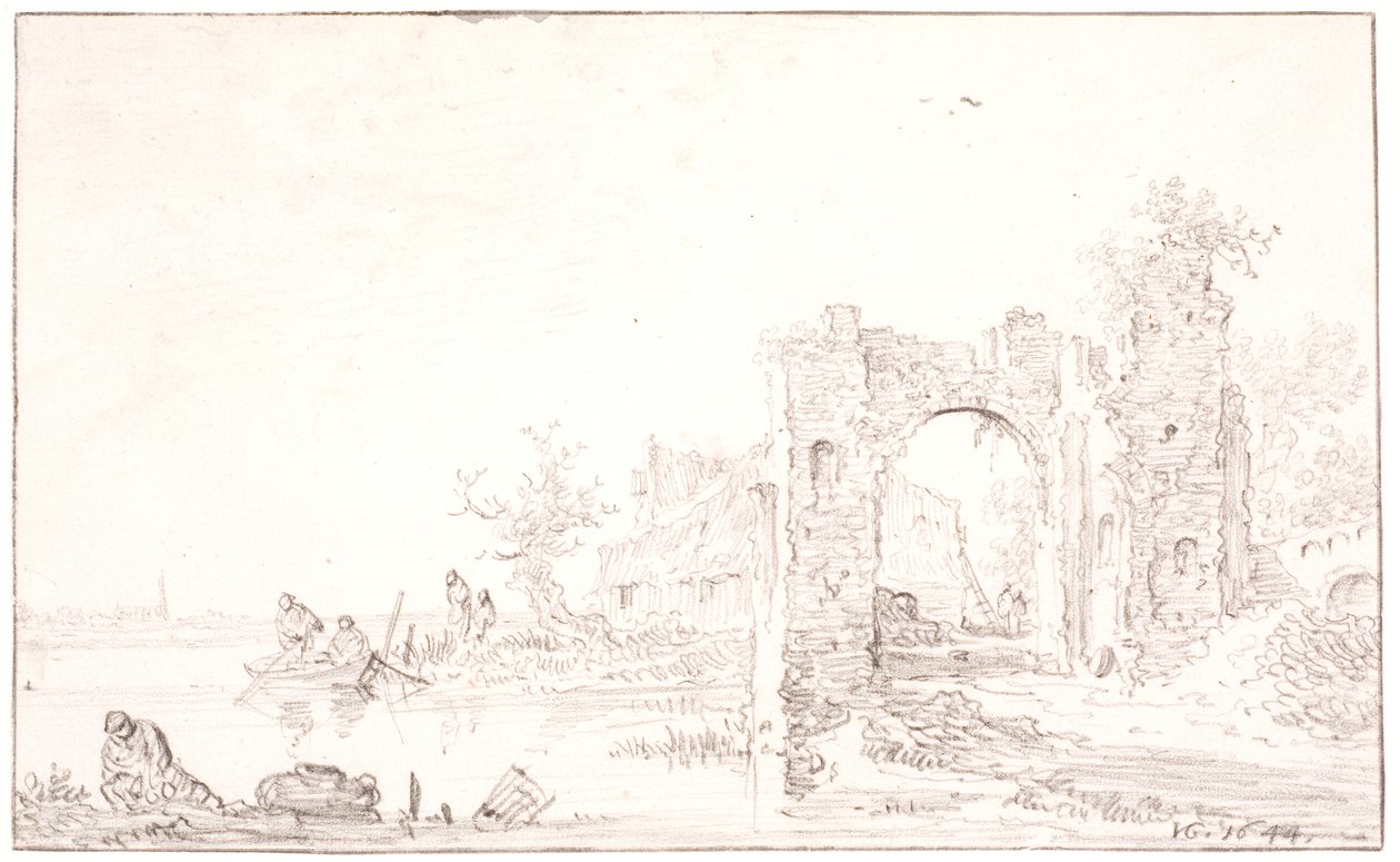 Paysage fluvial avec une ruine - Jan Josefsz van Goyen