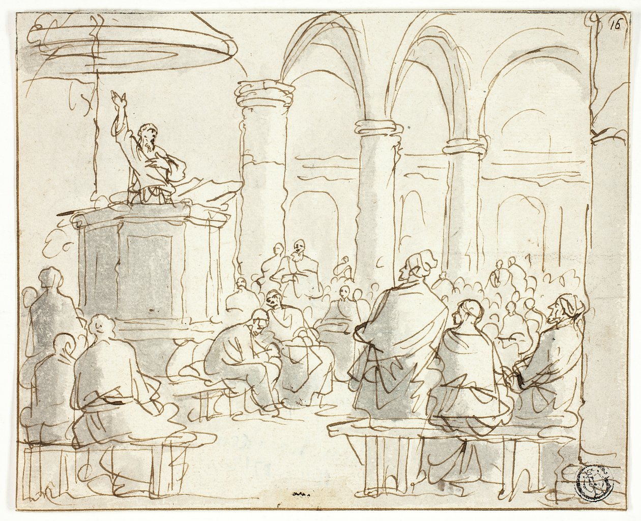 Homme Prêchant à la Congrégation - Jan Luyken