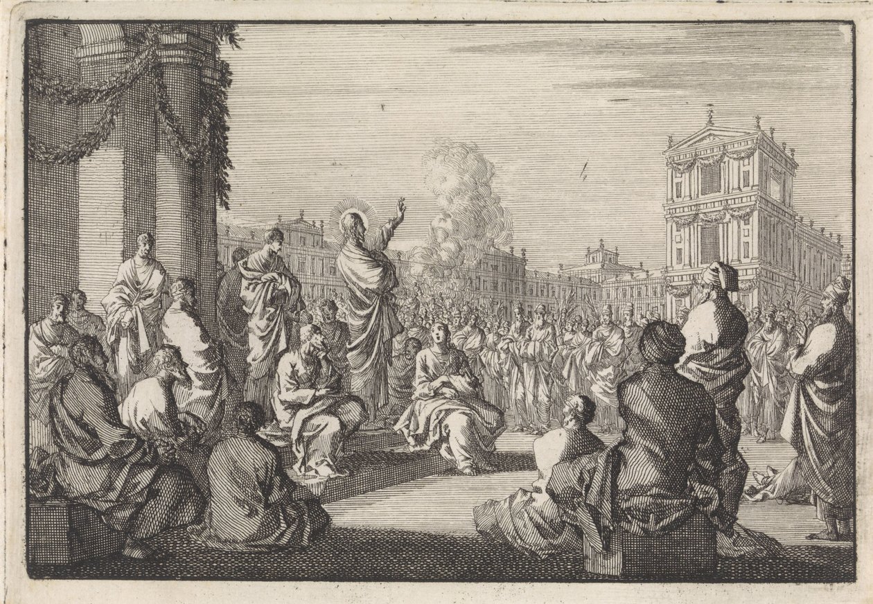 Prédication du Christ devant le temple - Jan Luyken