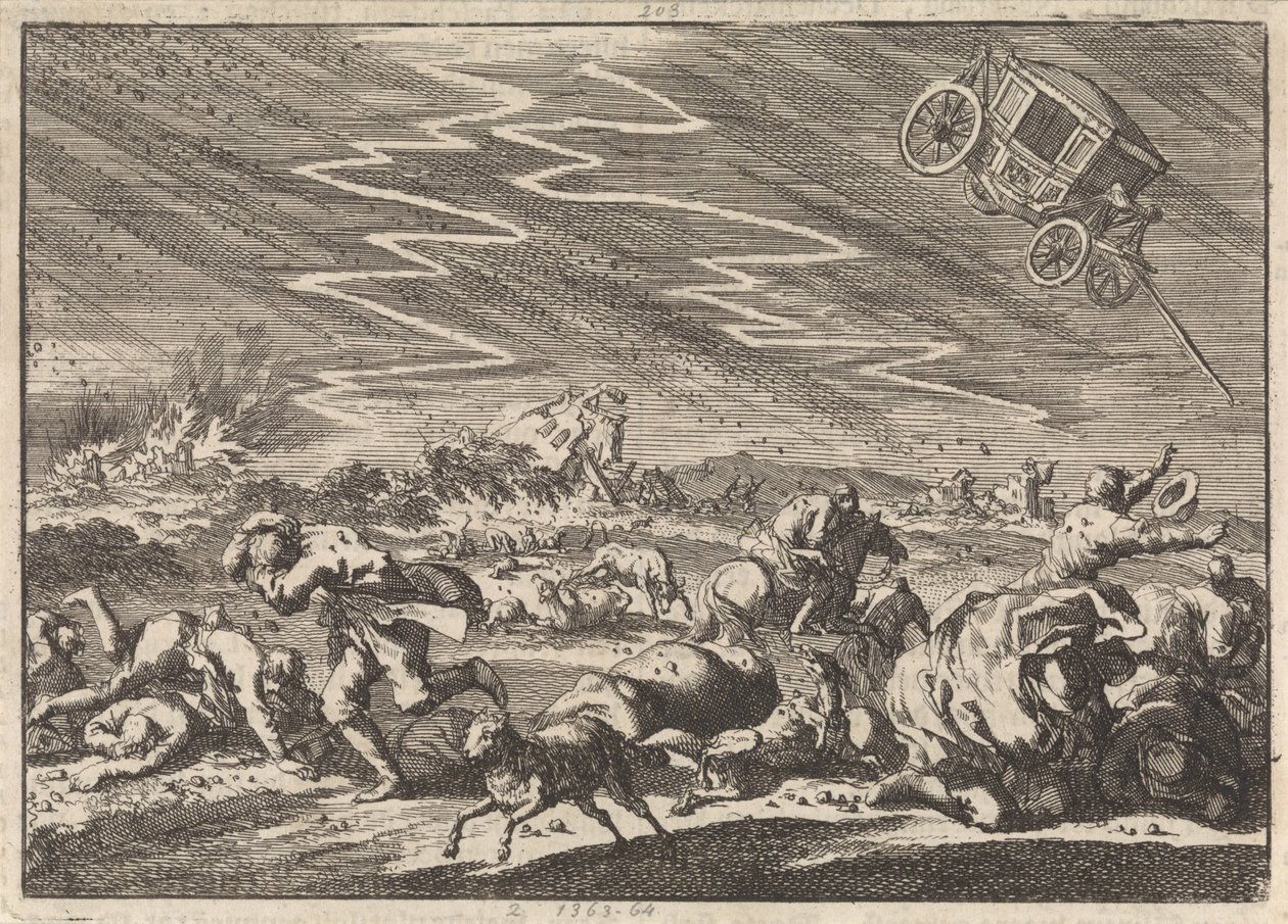 Fort orage à Donsenhausen en Thuringe, 1674 - Jan Luyken