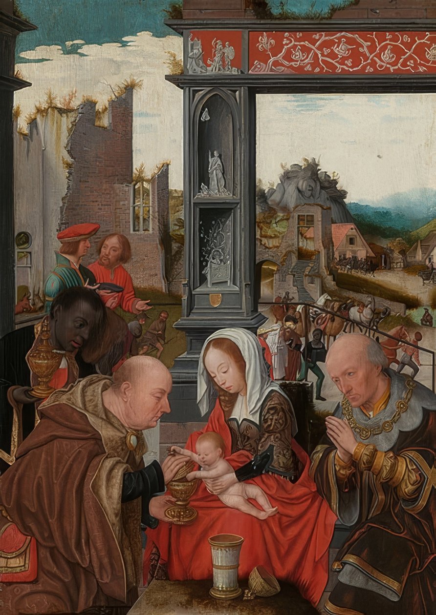 Adoration des mages. Vers 1520-25 - Jan Mostaert