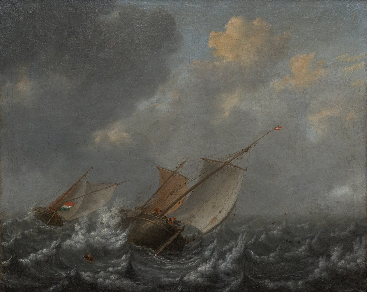 Navires sur une mer agitée - Jan Porcellis
