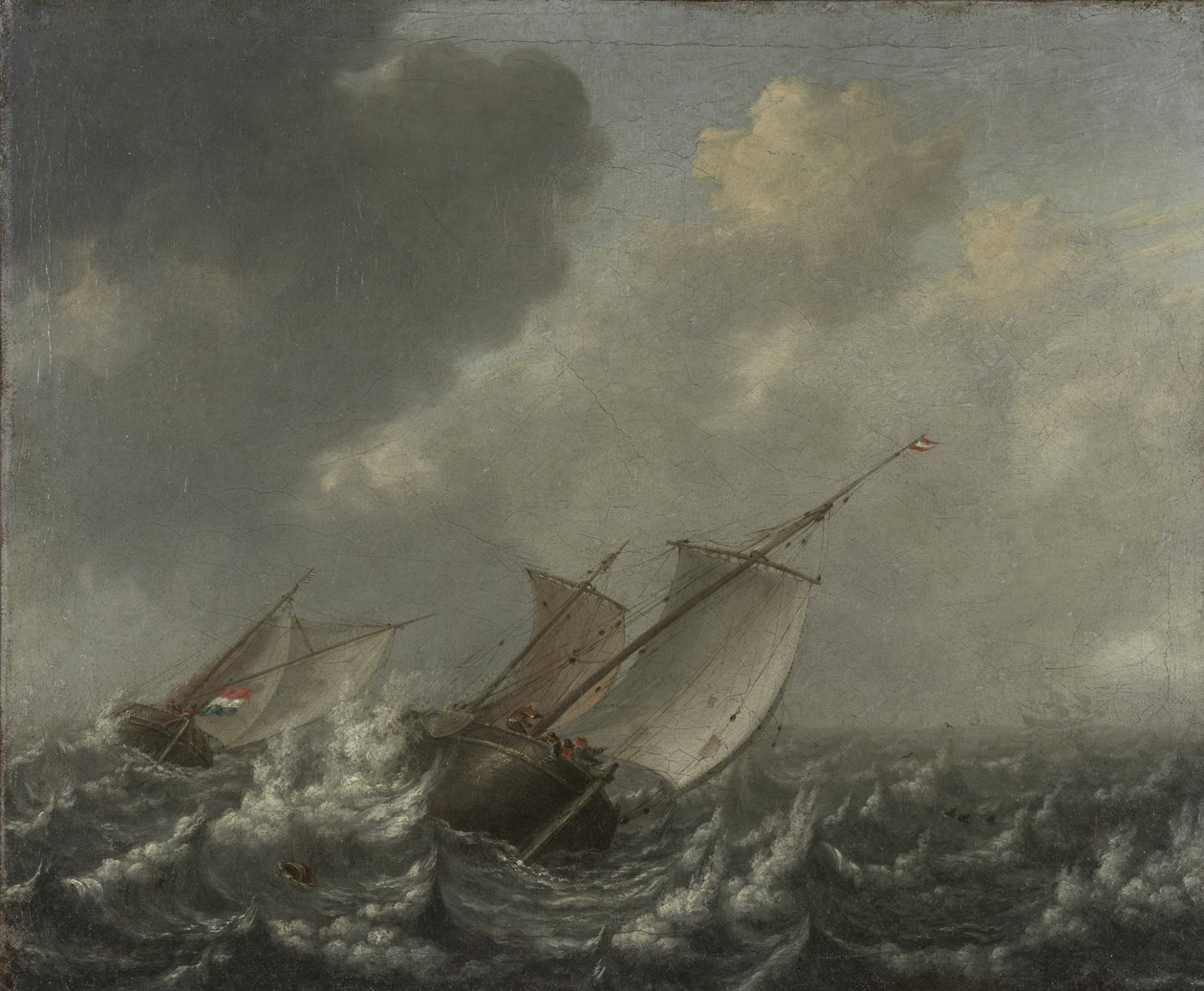 Navires sur une Mer Agitée - Jan Porcellis
