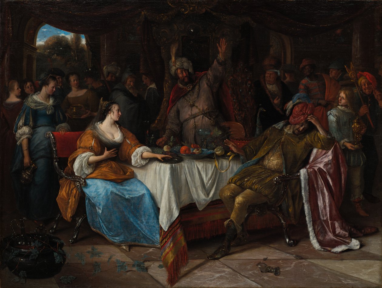 Esther, Assuérus et Haman - Jan Steen