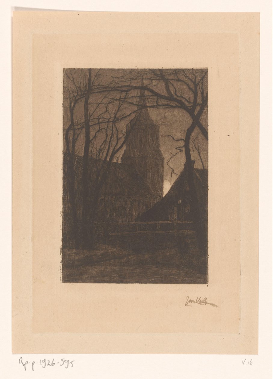 Église à Laren - Jan Veth (signed by artist)