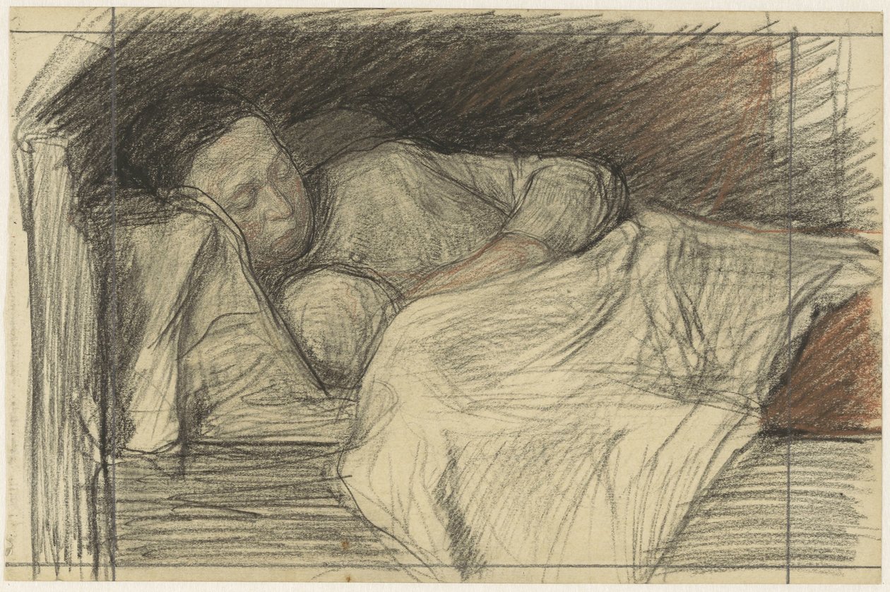 Mère au lit avec enfant - Jan Veth