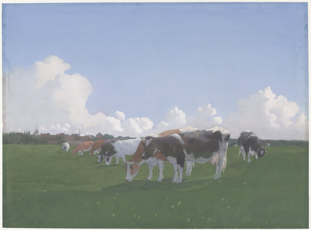 Vaches paissant dans un pré - Jan  Voerman