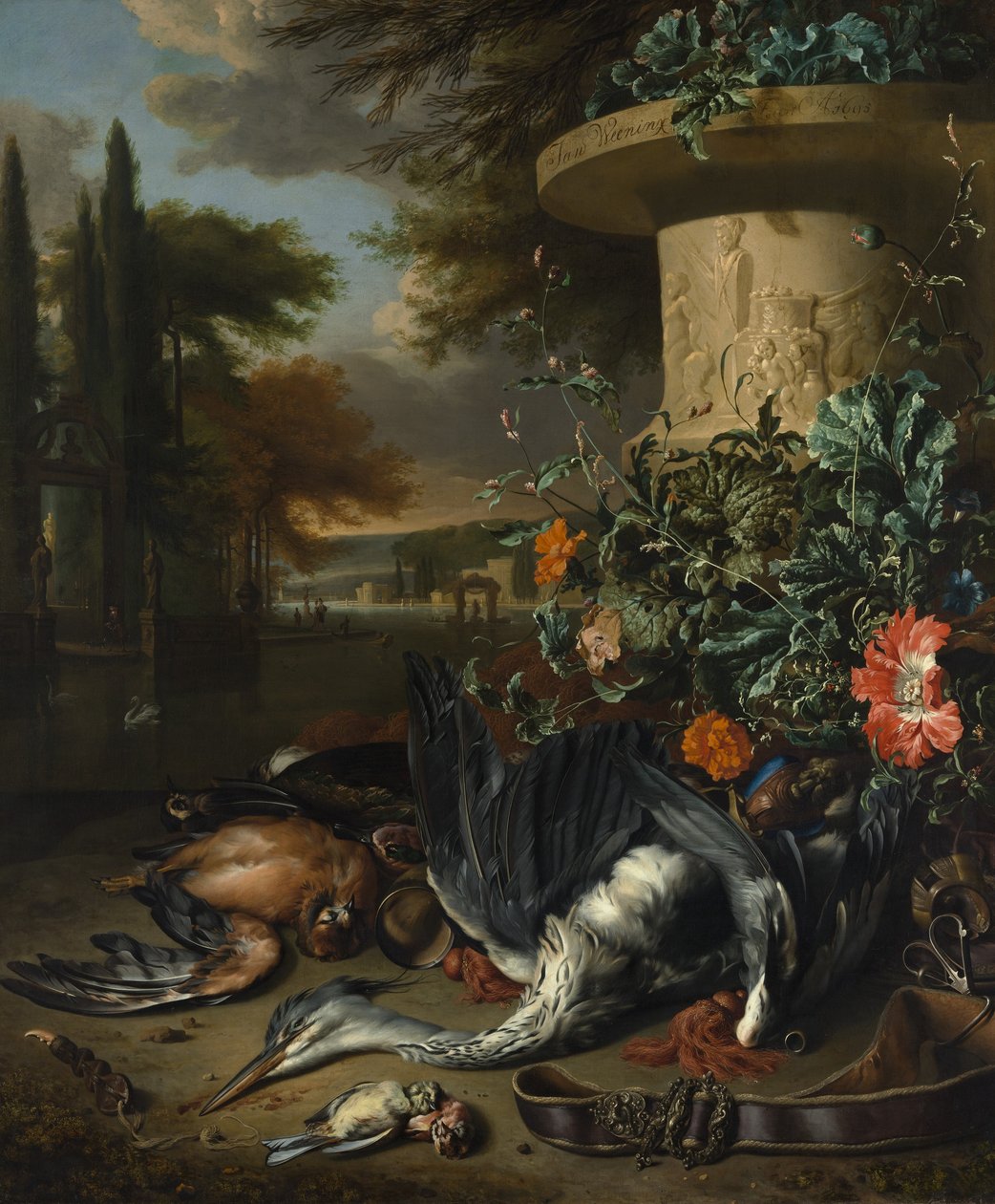 Nature morte avec un héron mort, 1695 - Jan Baptist Weenix