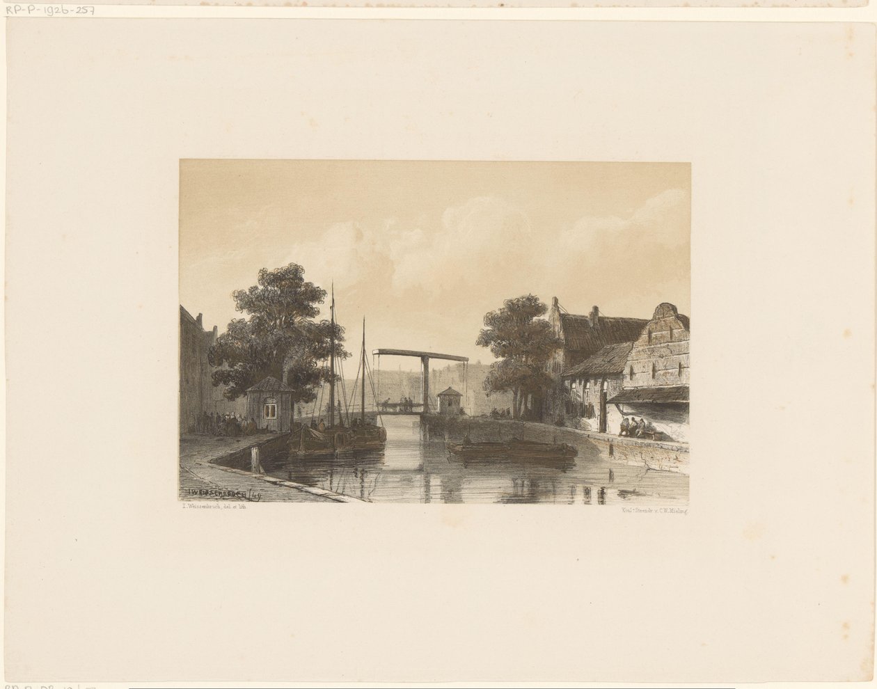 Vue sur un canal avec un pont-levis - Jan Weissenbruch