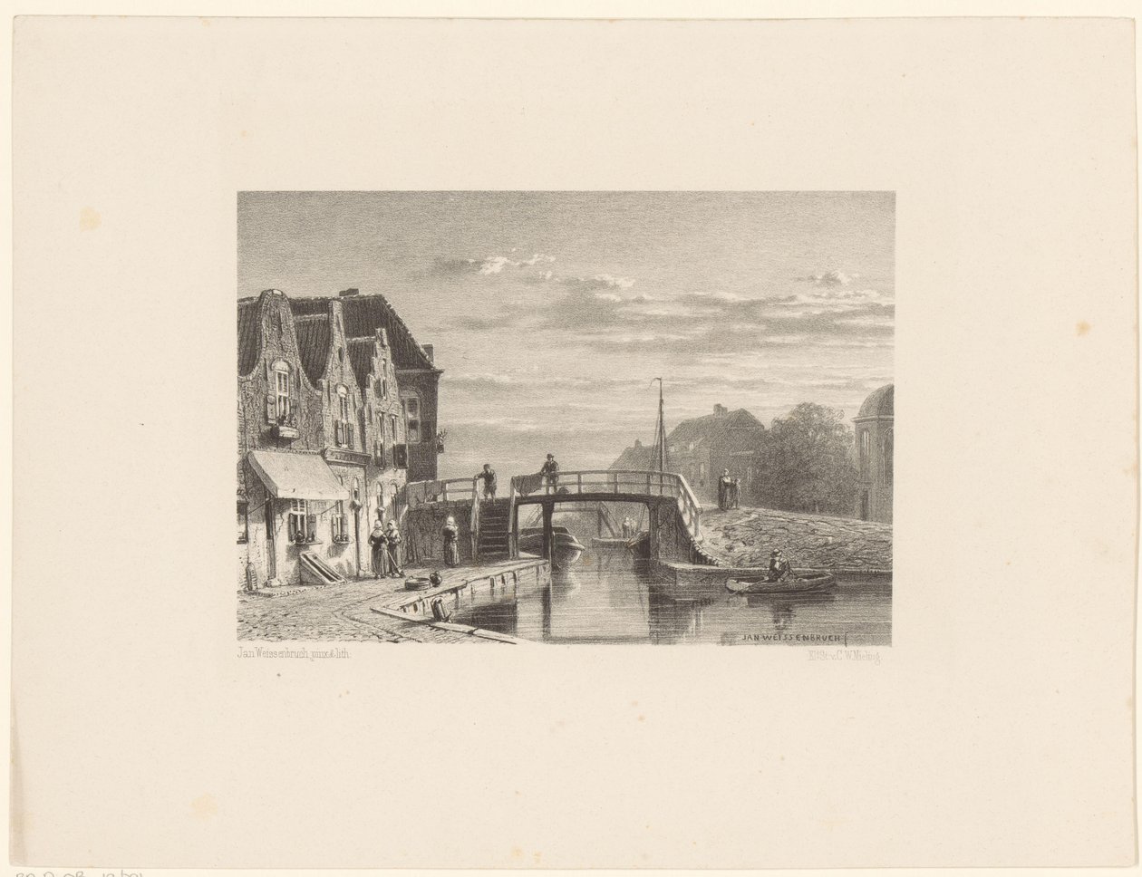 Vue de la ville avec canal - Jan Weissenbruch