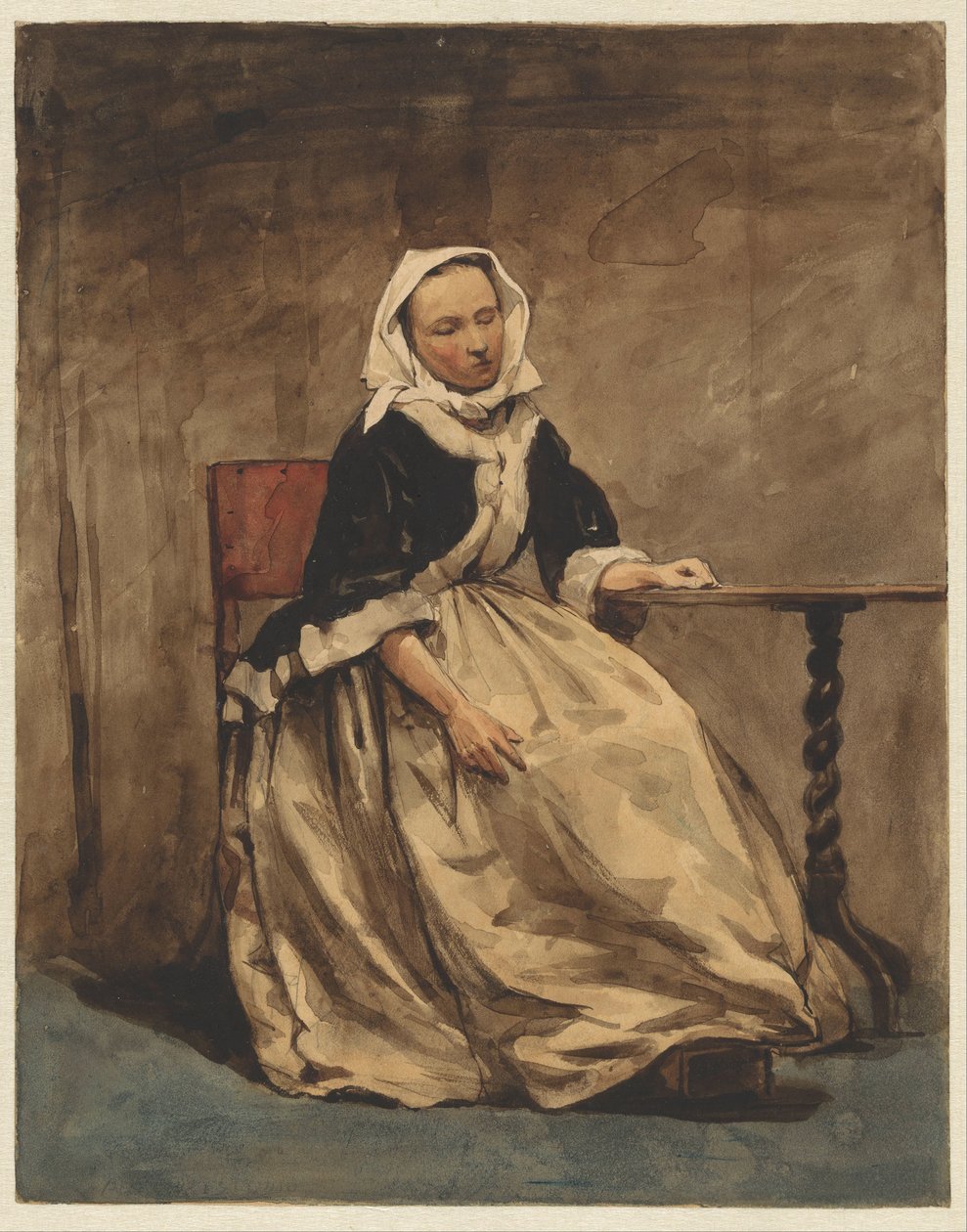 Femme assise à côté d