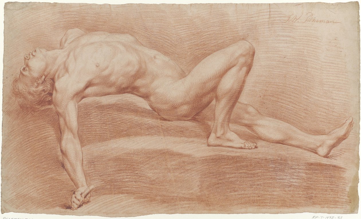 Homme nu allongé sur le dos - Jan Willem Pieneman