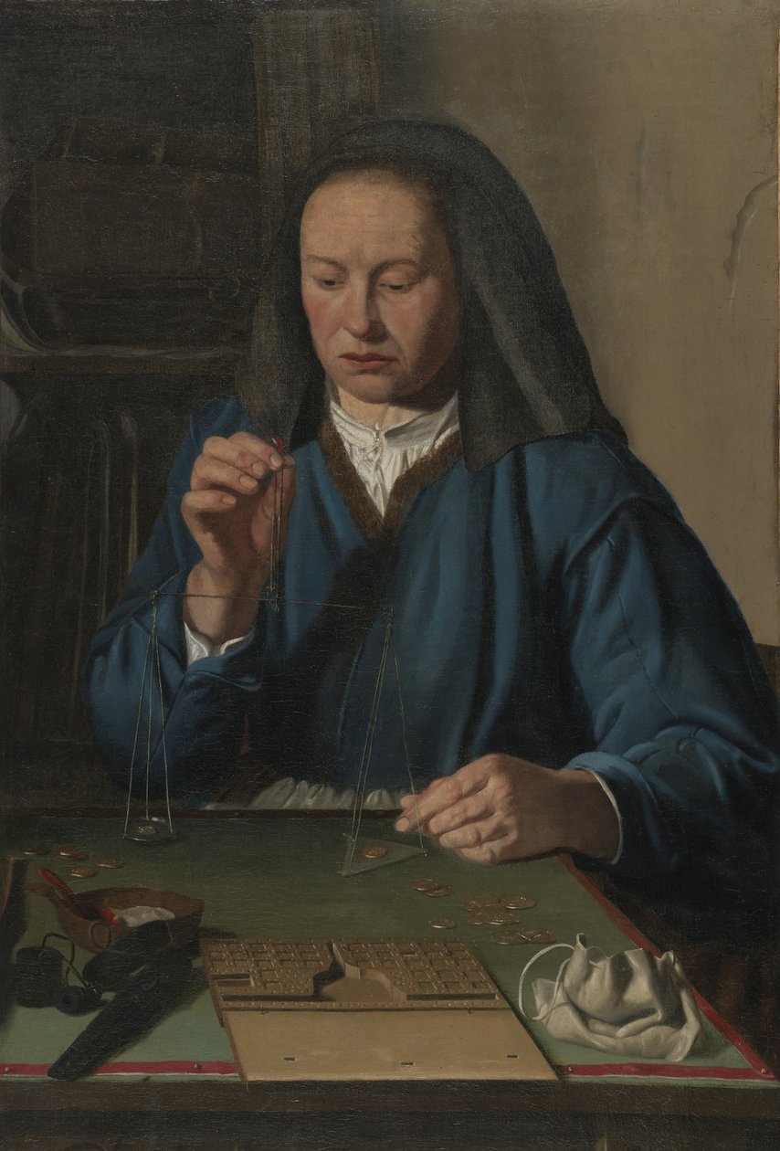 Femme pesant de l