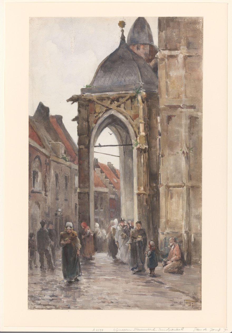 Paroissiens devant une église - Jan de Jong