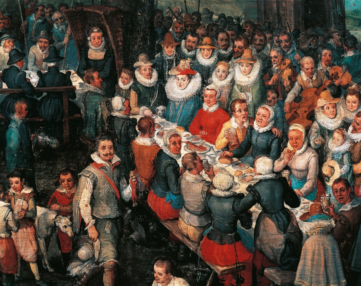 Banquet de mariage, Détail - Jan the Elder Brueghel