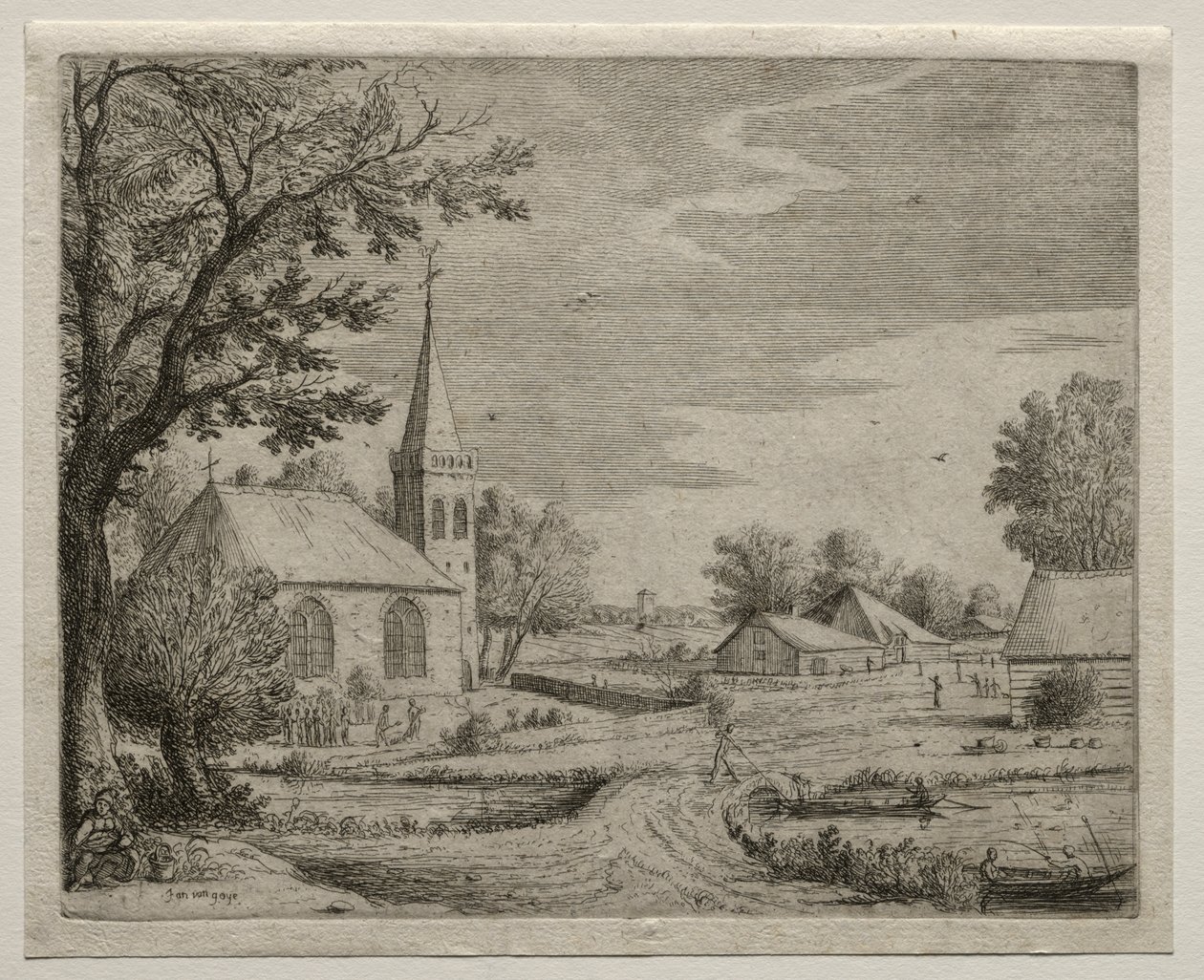 Église du village - Jan van Goyen