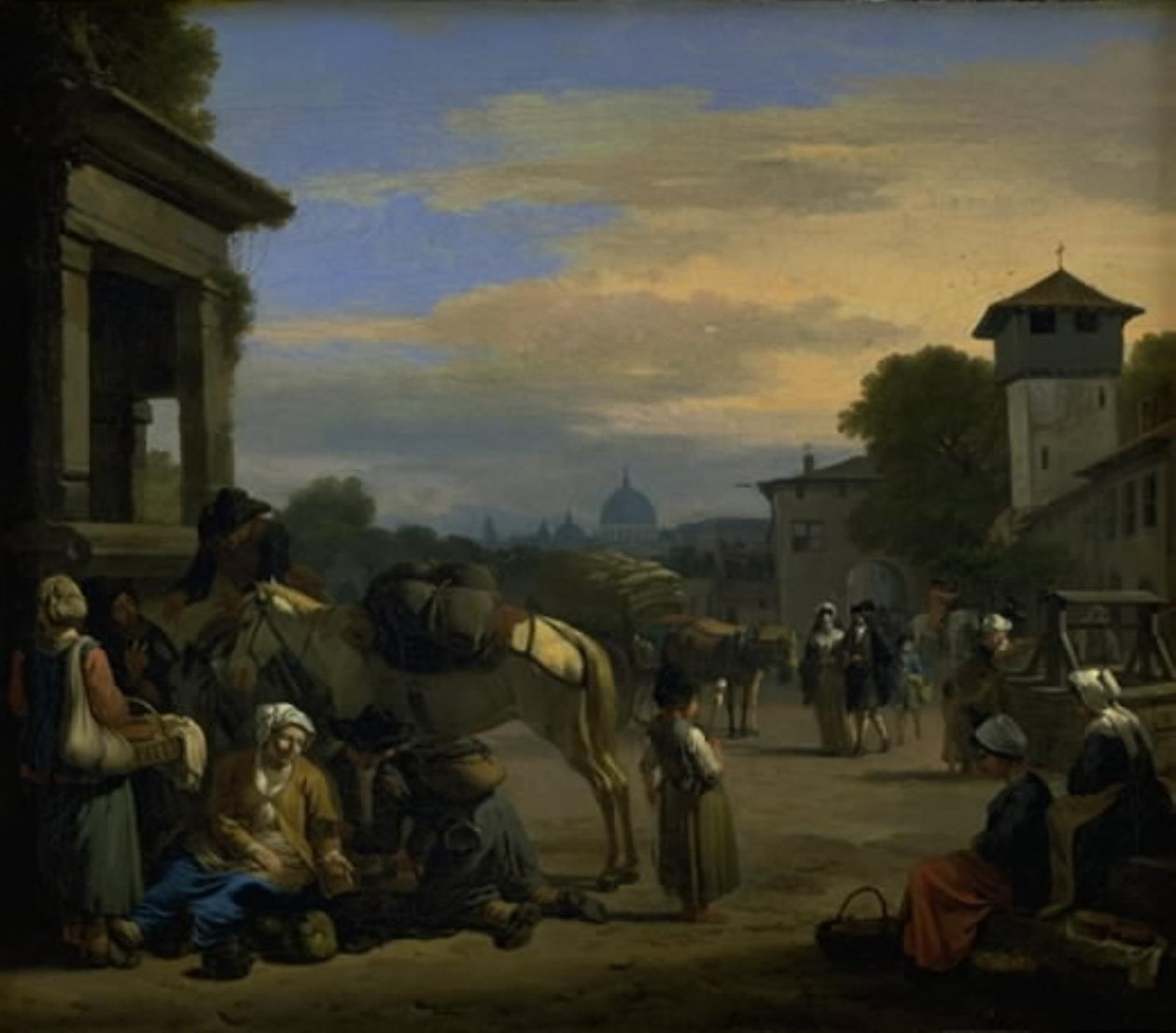 Scène de rue à Rome - Jan van Huchtenburg