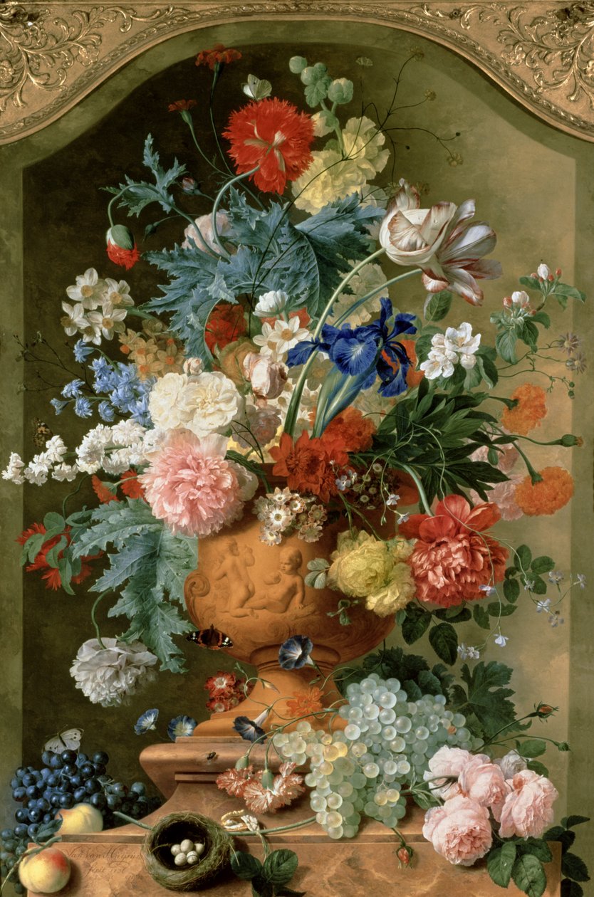 Fleurs dans un vase en terre cuite, 1736 - Jan van Huysum