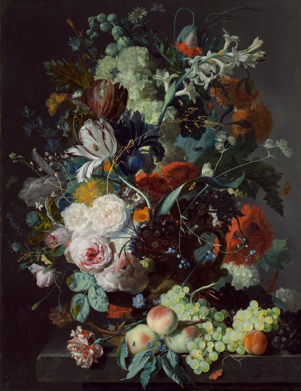 Nature morte avec fleurs et fruits - Jan van Huysum