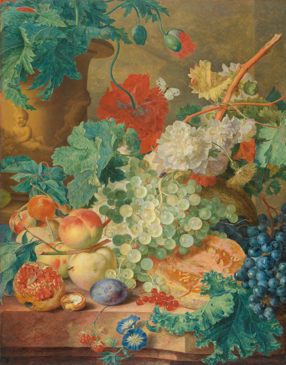 Nature morte avec des fleurs et des fruits - Jan van Huysum