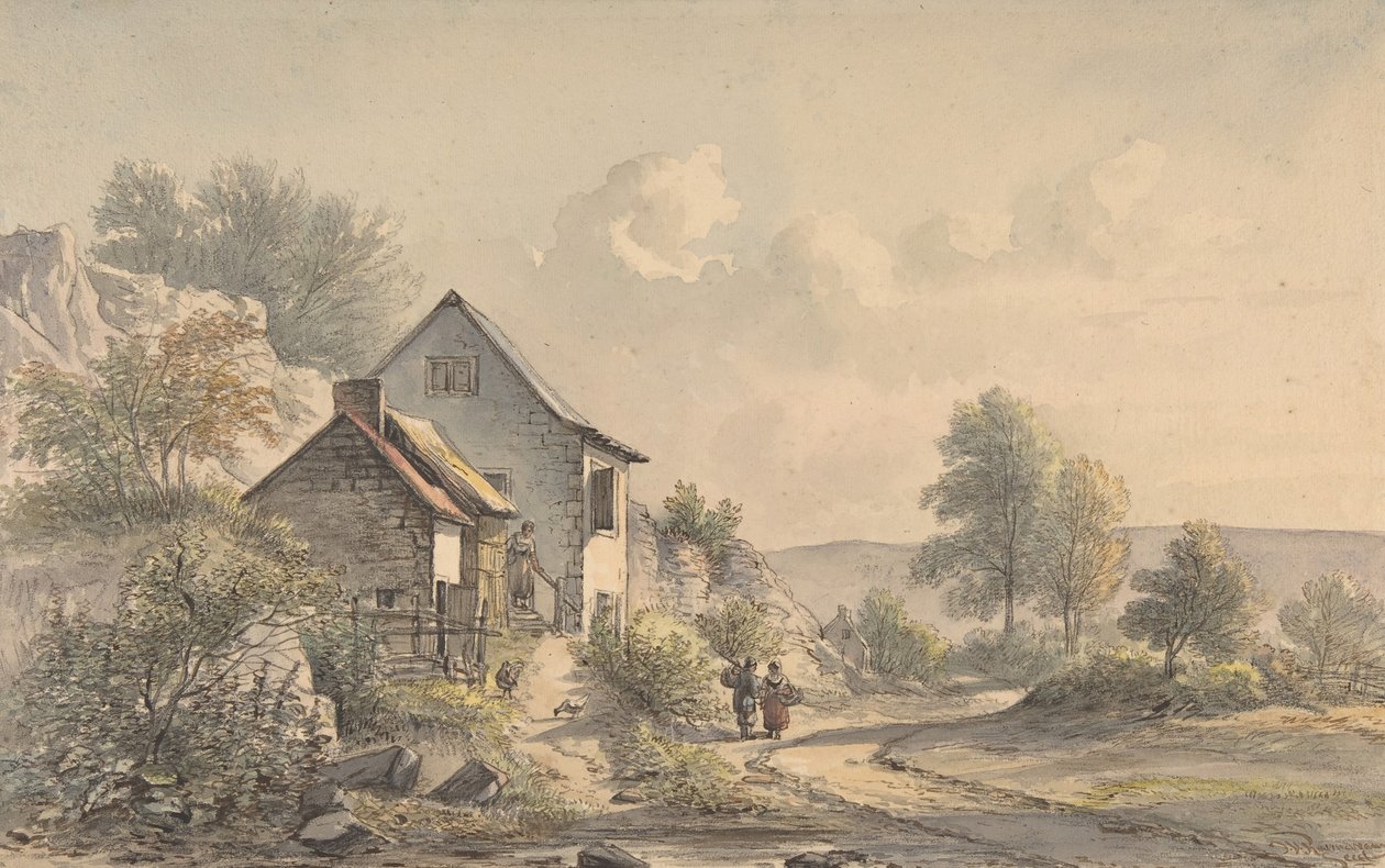 Scène de Village avec Personnages - Jan van Ravenswaay