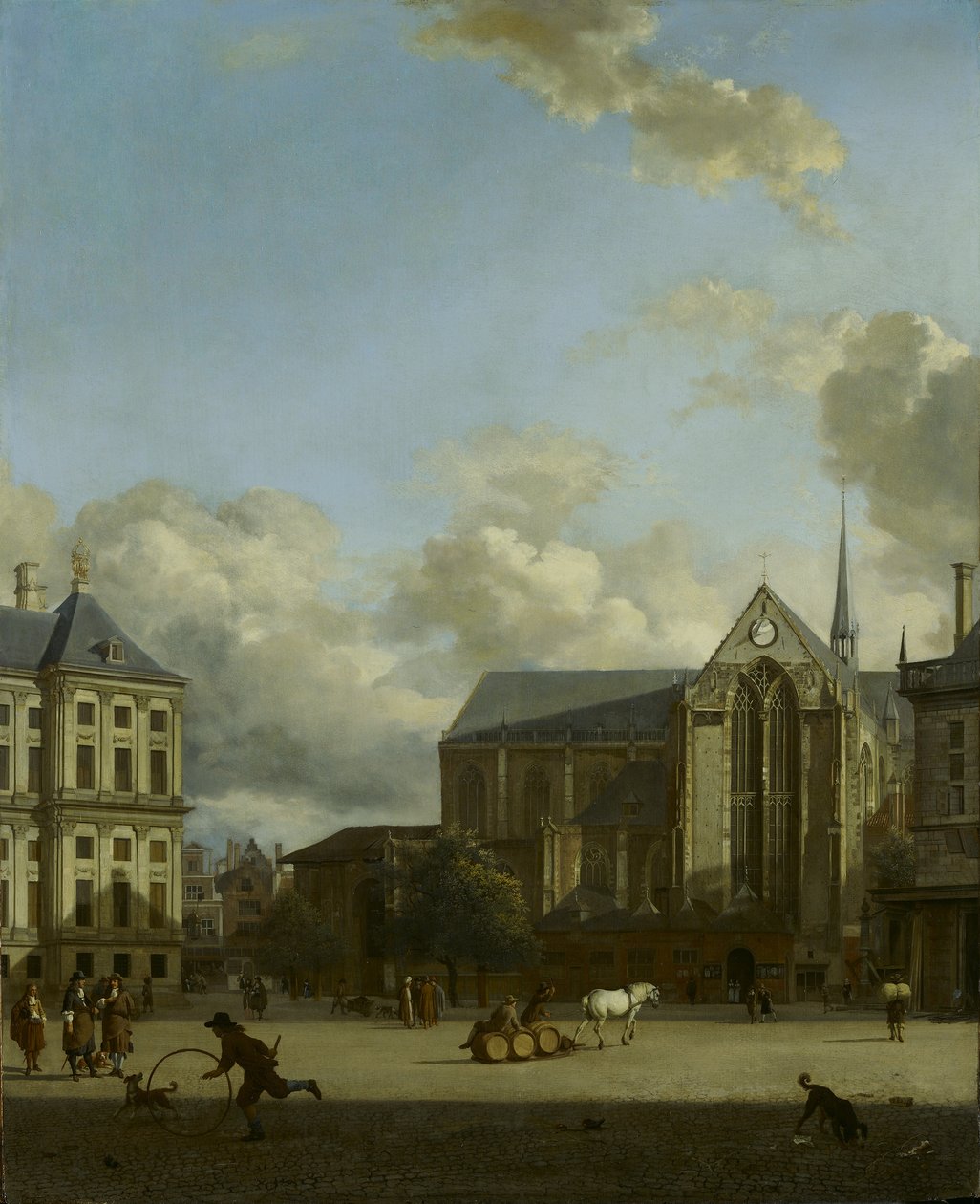 Place du Dam avec Nieuwe Kerk - Jan van der Heyden