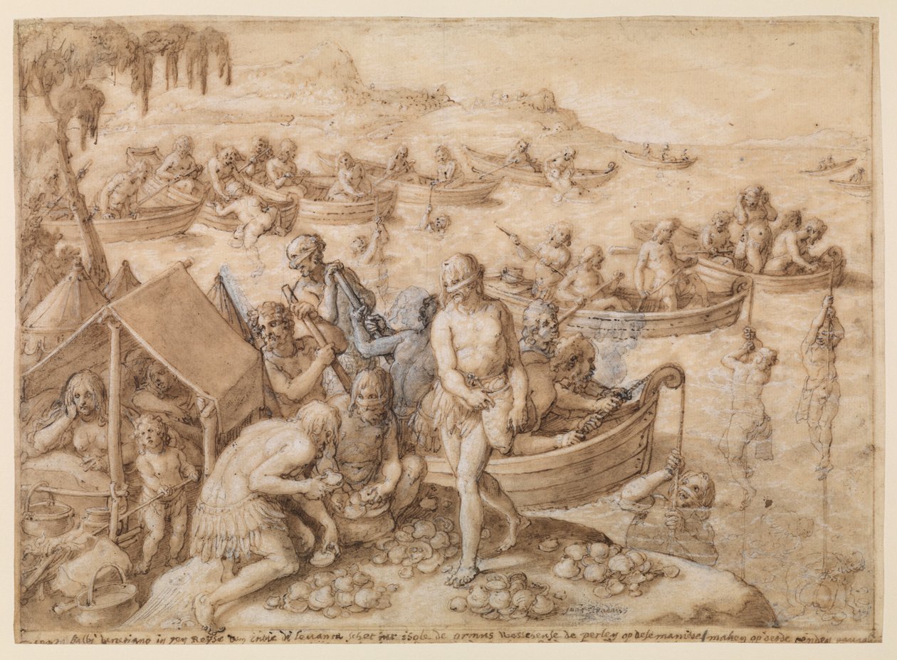 Plongée perlière, vers 1596 - Jan van der Straet