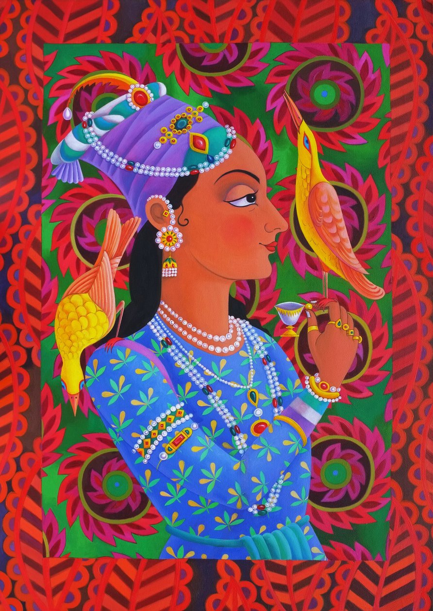 Maharani avec deux oiseaux, 2012 - Jane Tattersfield