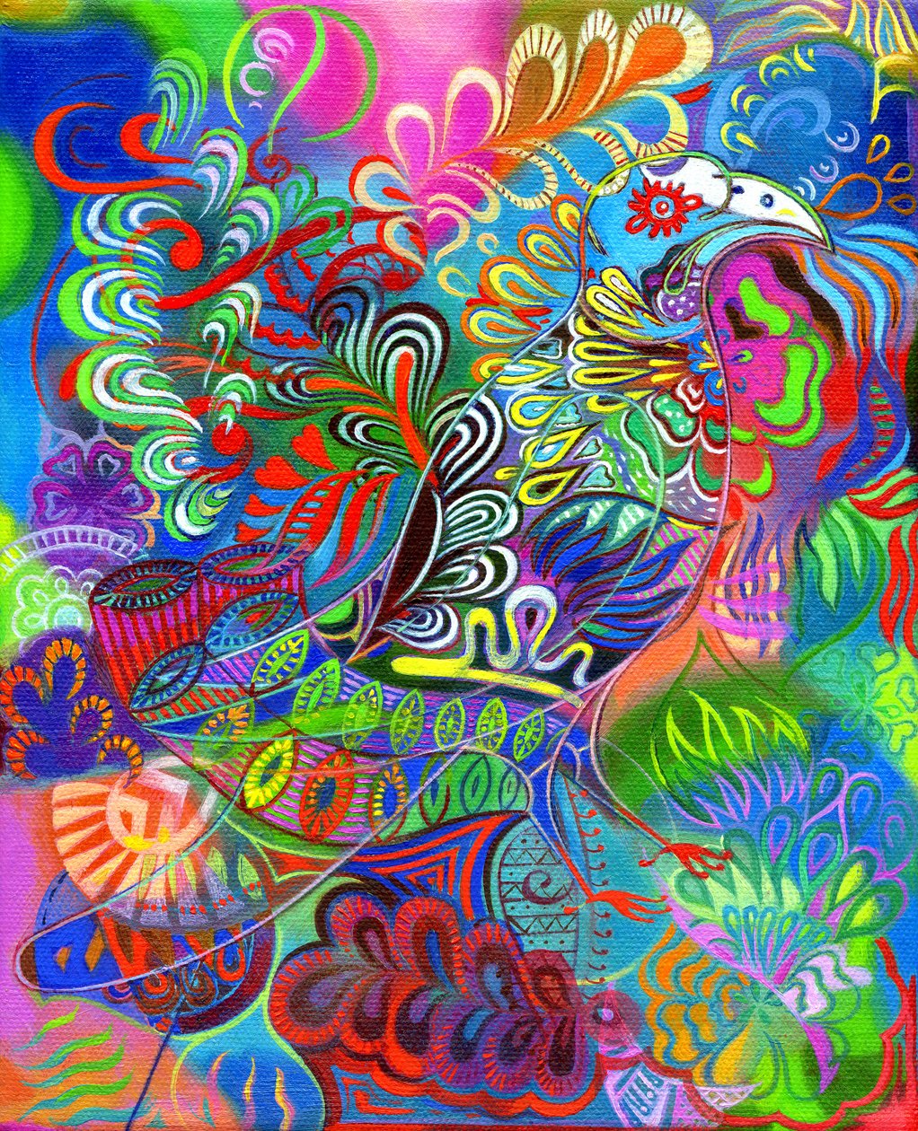 Oiseau parmi les feuilles, 2011 - Jane Tattersfield