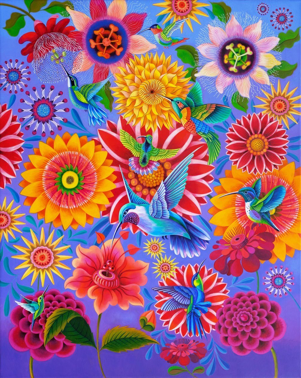 Colibris, 2024 (huile sur toile) - Jane Tattersfield