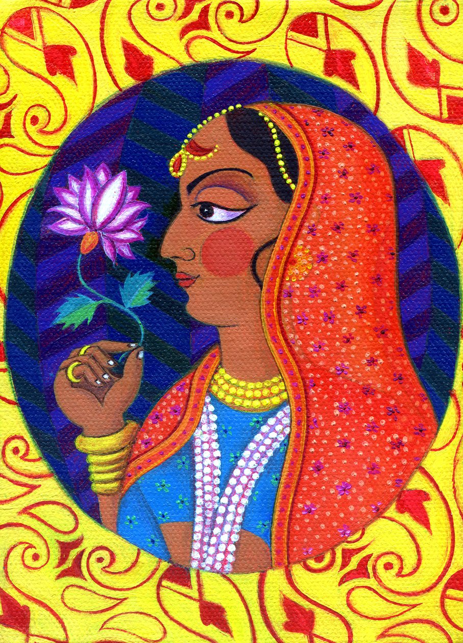 Maharani avec fleur blanche et rose, 2011 - Jane Tattersfield