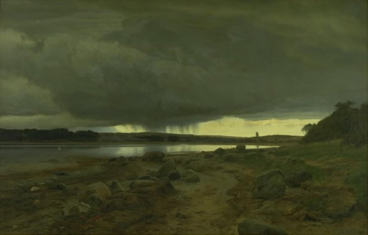 Paysage pluvieux. Kalø Vig, Jutland - Janus La Cour