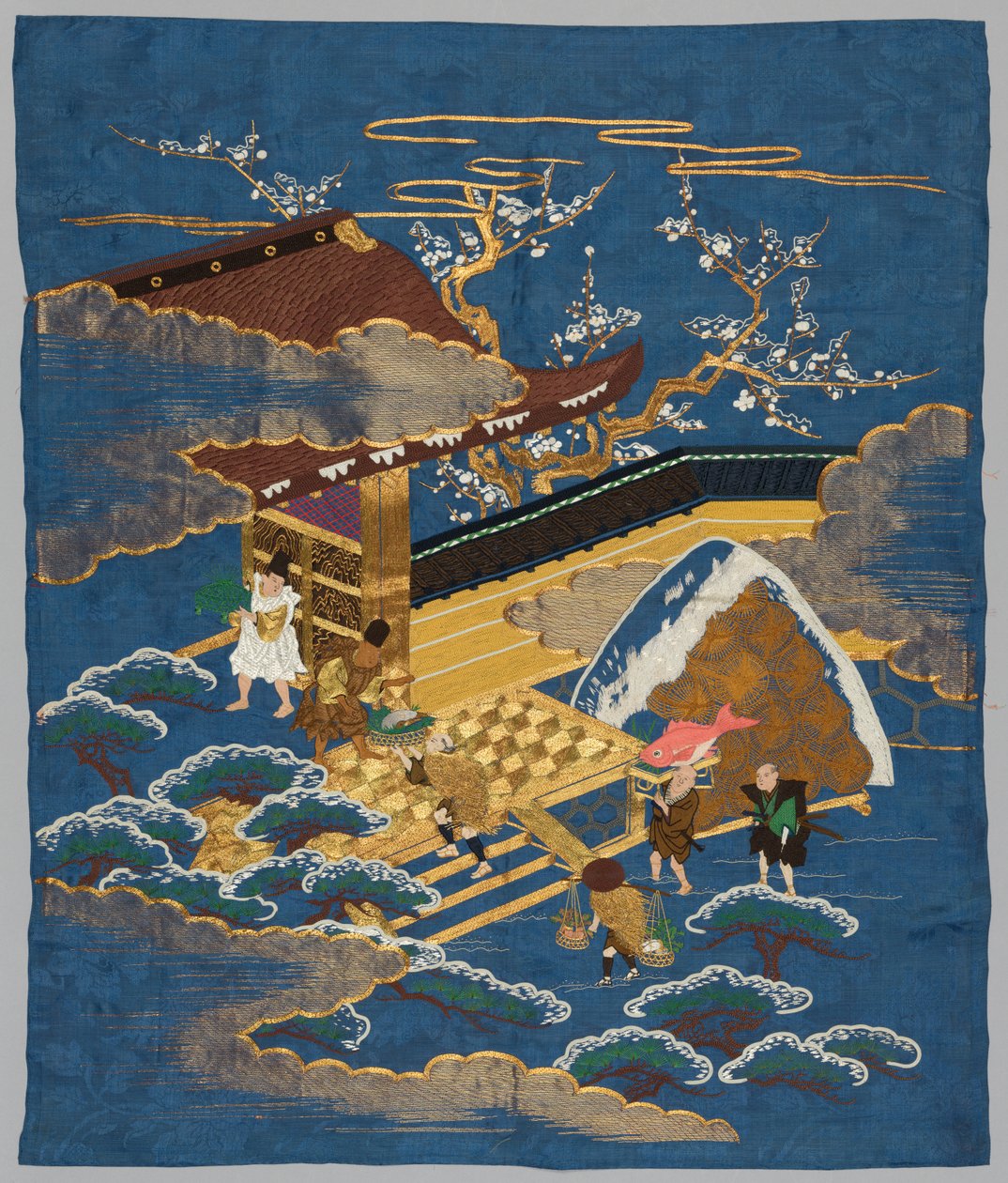 Fukusa brodé - Japan, late 19th early 20th century