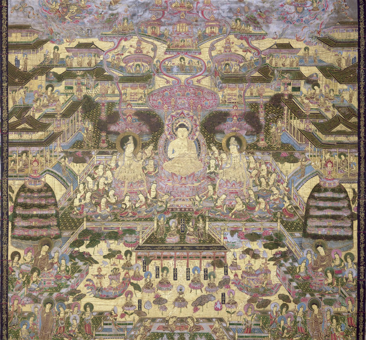 Représentation des mondes spirituel et matériel - Japanese School