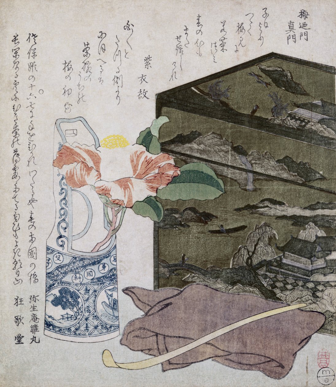 Nature morte avec une camélia, c.1820 - Japanese School